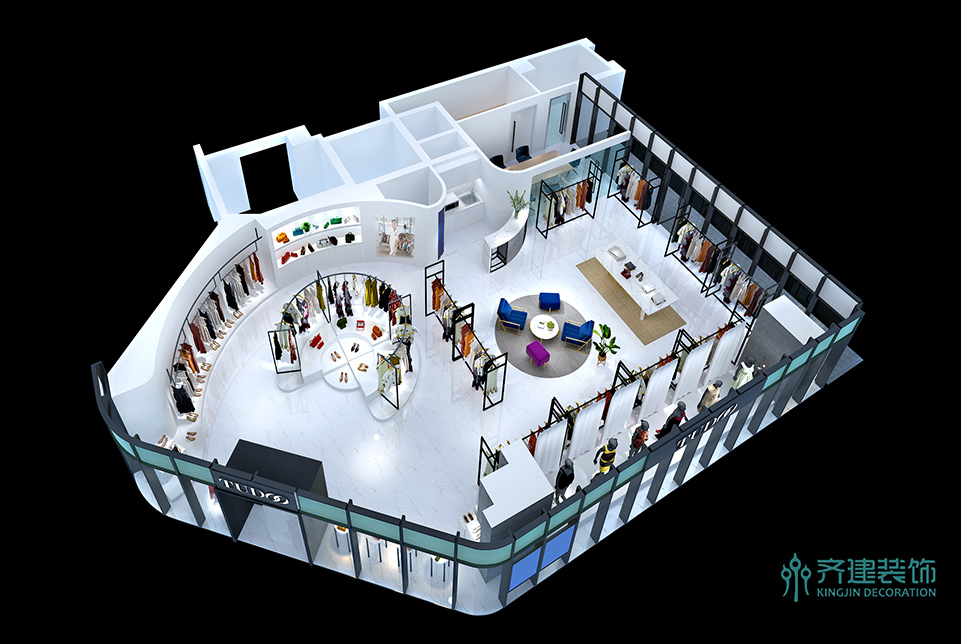  上海tudoo品牌服裝店裝修設計3D效果圖 