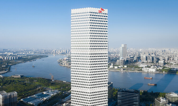 上海sk大廈辦公樓裝修施工現(xiàn)場(chǎng)