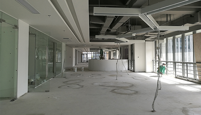 徐匯區(qū)米哈游辦公室現(xiàn)場施工工地